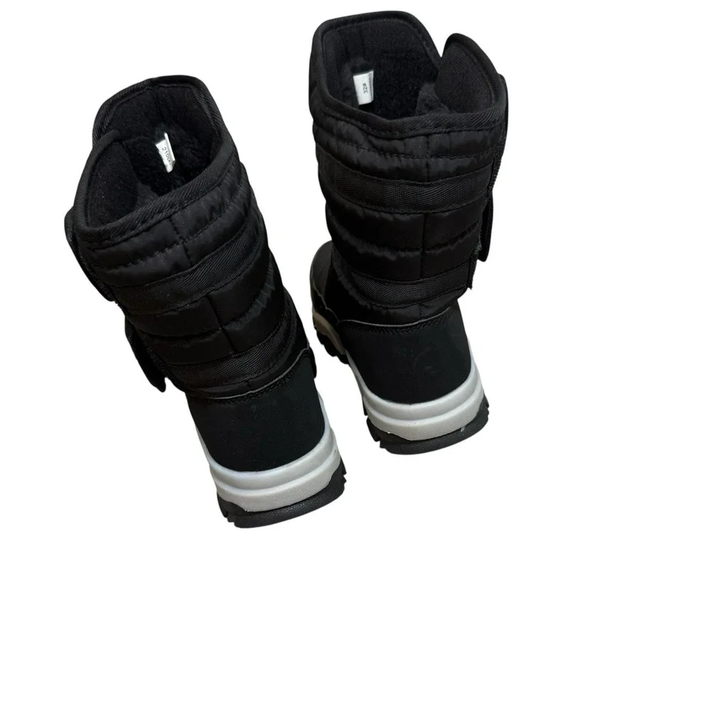 Hobibear Boys Snow Boots Black Winter Waterproof Slip Resistant Sz 2